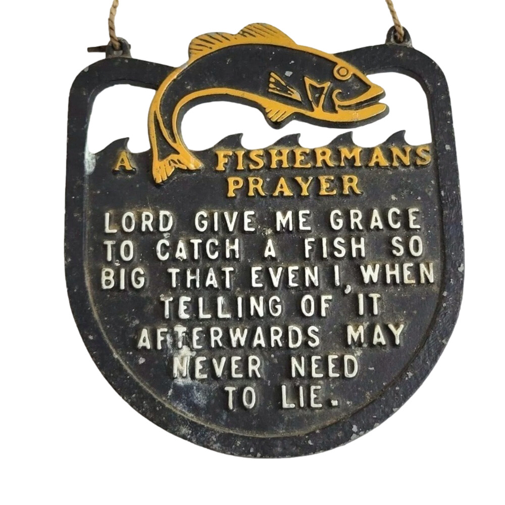 Fisherman's Prayer Wall Plaque Metal Sign Grace Catch Fish Never Lie